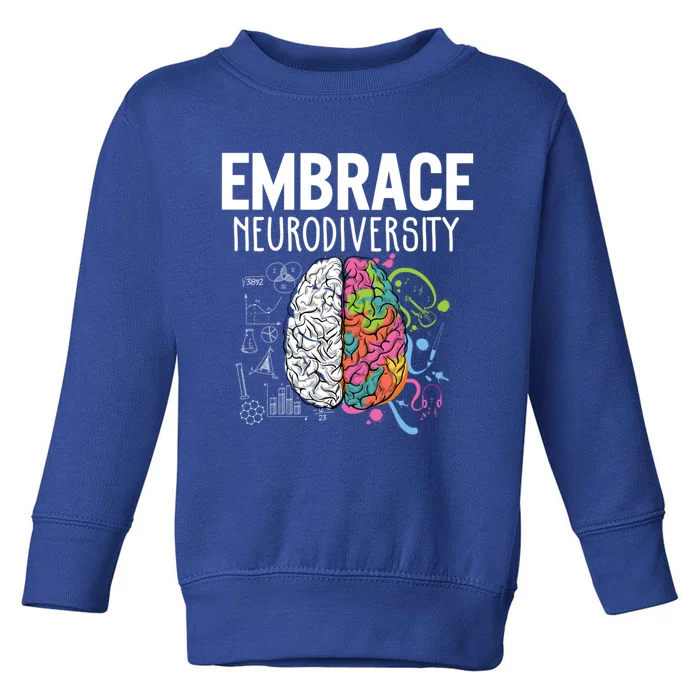 Embrace Neurodiversity Brain Gift Autism Awareness Gift Toddler Sweatshirt