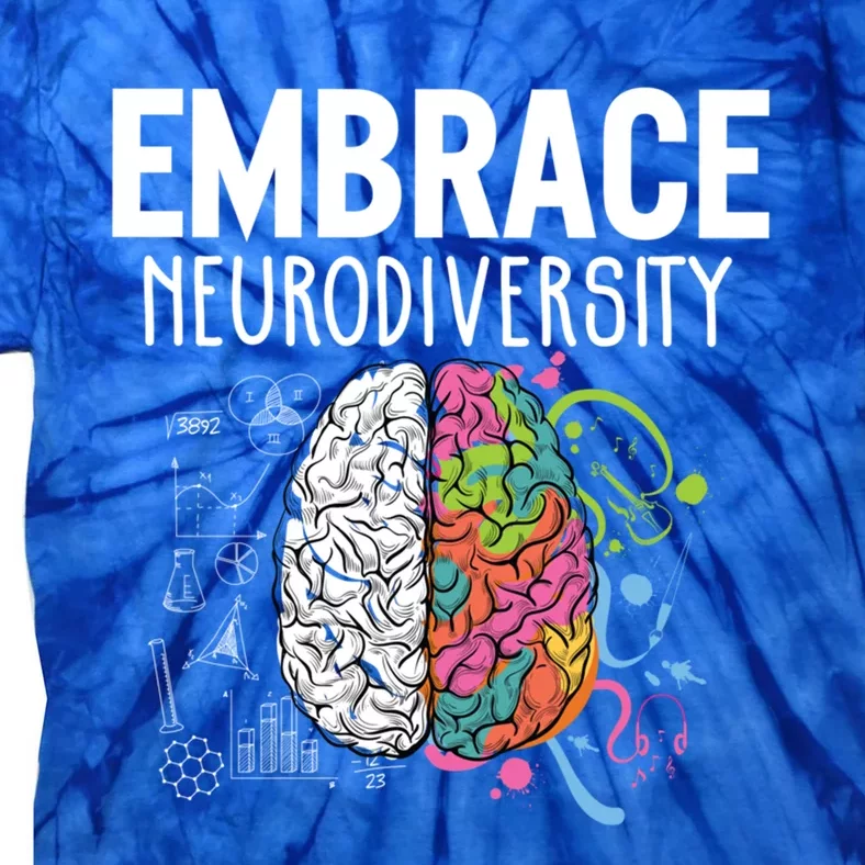 Embrace Neurodiversity Brain Gift Autism Awareness Gift Tie-Dye T-Shirt