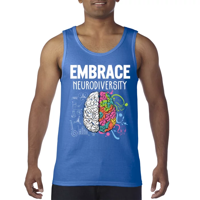 Embrace Neurodiversity Brain Gift Funny Gift Tank Top