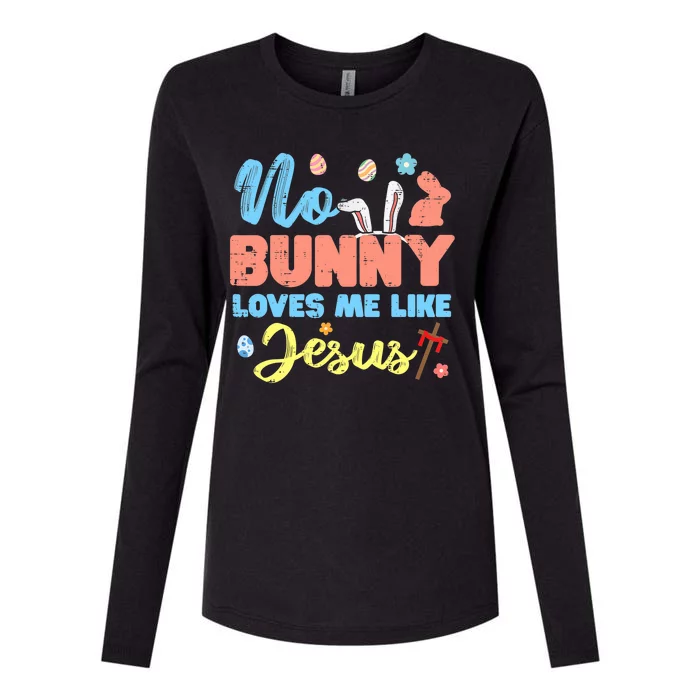 Easter No Bunny Loves Me Like Jesus Religious Womens Cotton Relaxed Long Sleeve T-Shirt