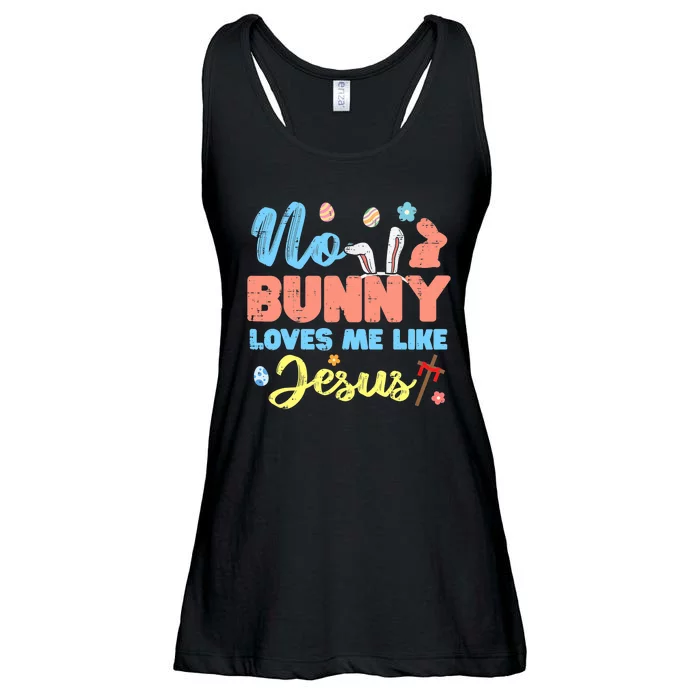 Easter No Bunny Loves Me Like Jesus Religious Ladies Essential Flowy Tank