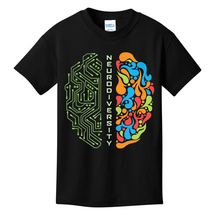 Embrace Neurodiversity Brain Kids T-Shirt