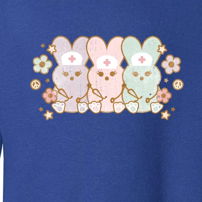 Easter Nurse Bunnies With Stethoscope Easter Crew Pediatrics Gift Toddler Sweatshirt