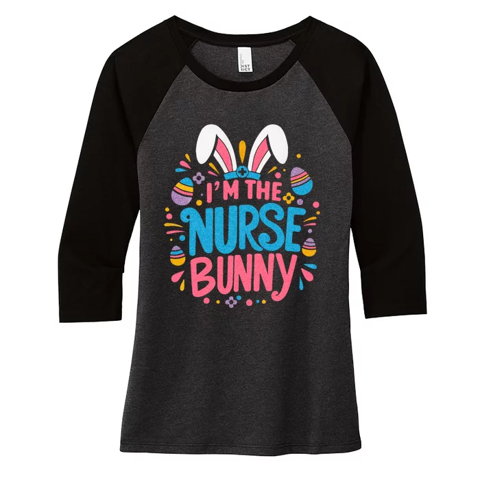 Easter Nurse Bunny Happy Easter Egg Stethoscope Nurse Women's Tri-Blend 3/4-Sleeve Raglan Shirt