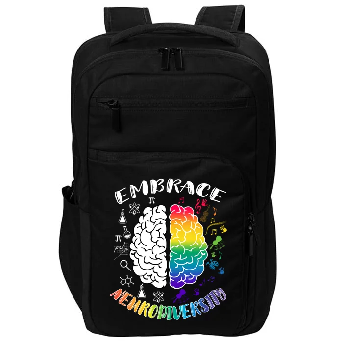 Embrace Neurodiversity Brain Autism Awareness Impact Tech Backpack