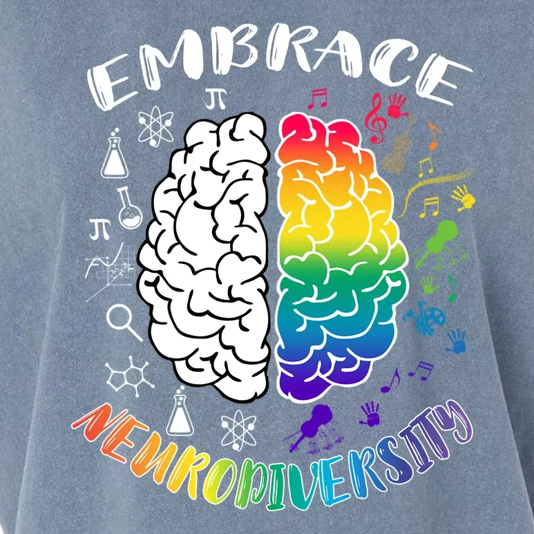 Embrace Neurodiversity Brain Autism Awareness Garment-Dyed Women's Muscle Tee