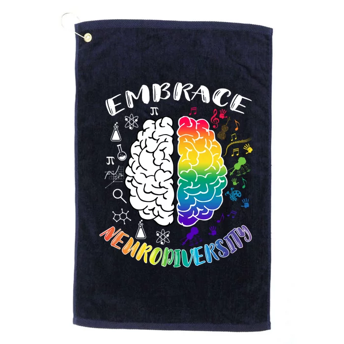 Embrace Neurodiversity Brain Autism Awareness Platinum Collection Golf Towel