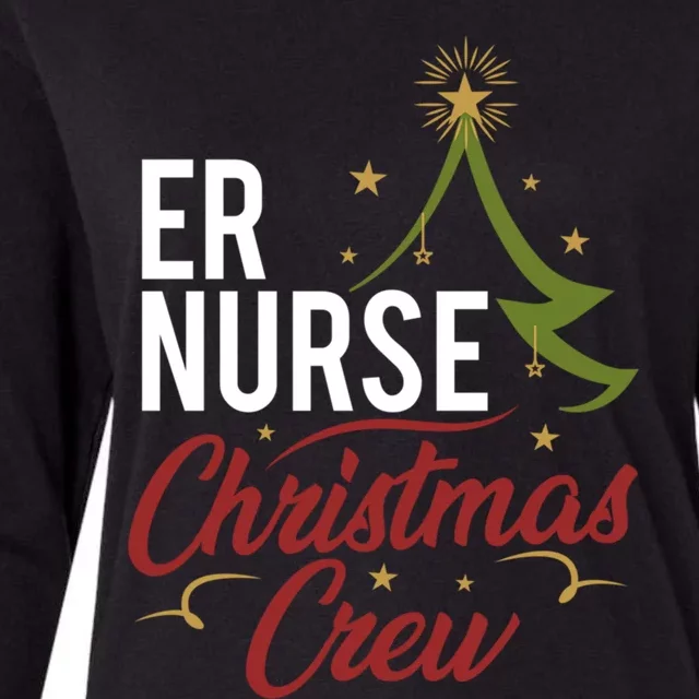 Er Nurse Christmas Crew Emergency Room Icu Nursing Squad Gift Womens Cotton Relaxed Long Sleeve T-Shirt