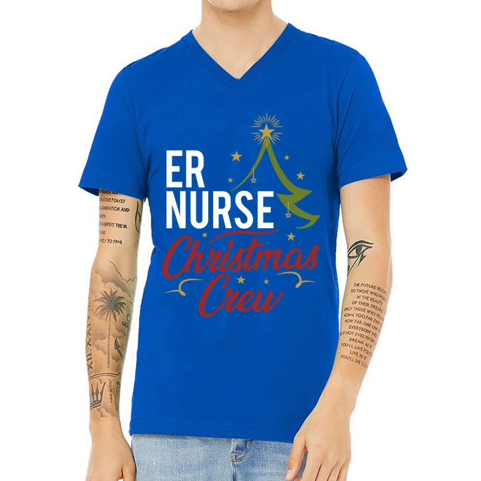 Er Nurse Christmas Crew Emergency Room Icu Nursing Squad Gift V-Neck T-Shirt