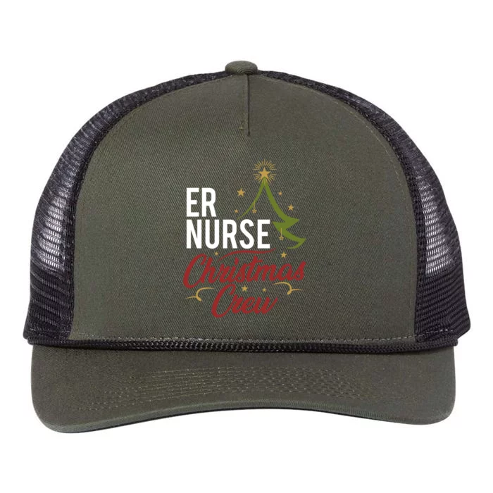 Er Nurse Christmas Crew Emergency Room Icu Nursing Squad Gift Retro Rope Trucker Hat Cap