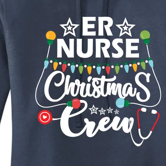 Er Nurse Christmas Crew Emergency Room Nurse Techs Secretary Cool Gift Women's Pullover Hoodie