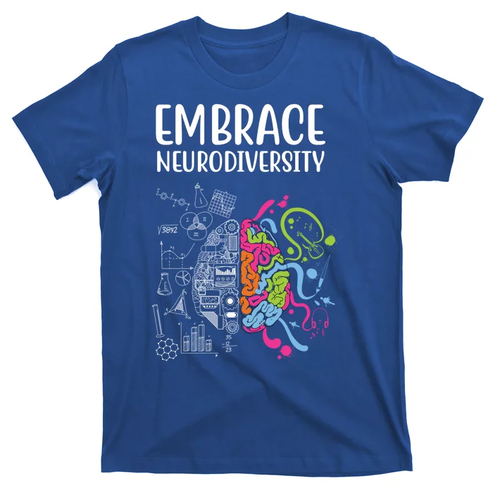 Embrace Neurodiversity Colorful Brain T-Shirt