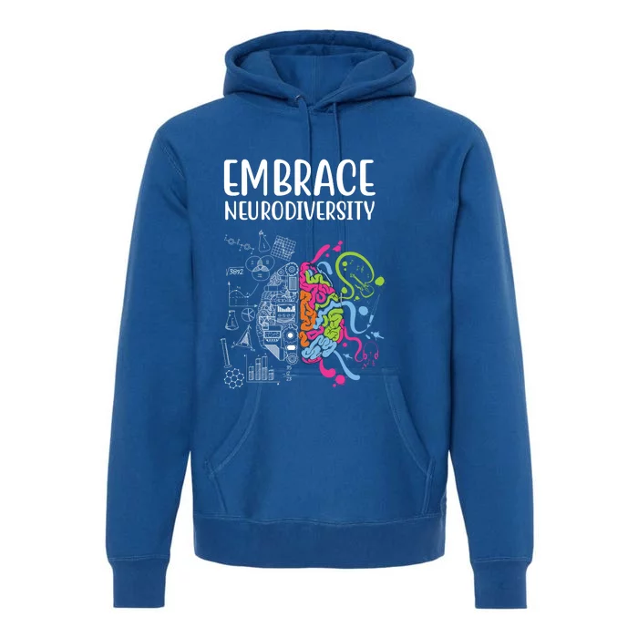 Embrace Neurodiversity Colorful Brain Premium Hoodie