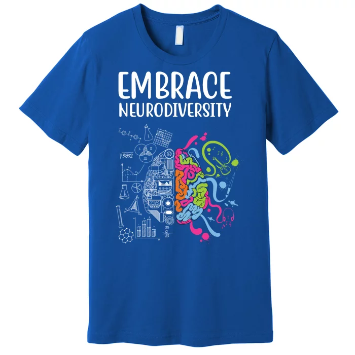 Embrace Neurodiversity Colorful Brain Premium T-Shirt