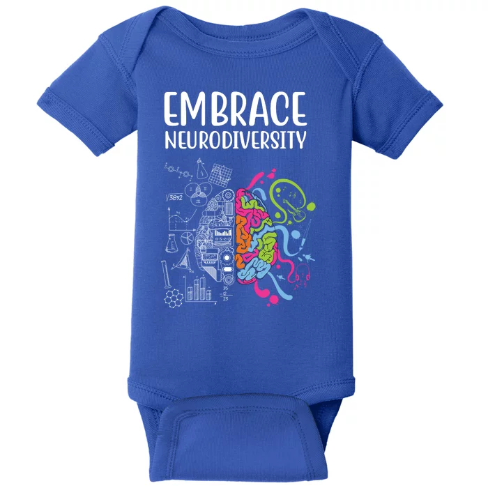 Embrace Neurodiversity Colorful Brain Baby Bodysuit