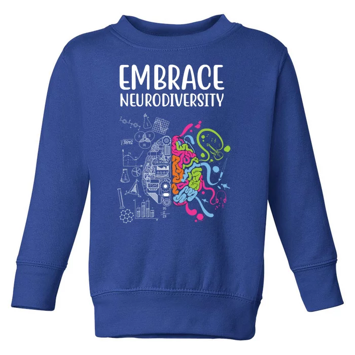 Embrace Neurodiversity Colorful Brain Toddler Sweatshirt