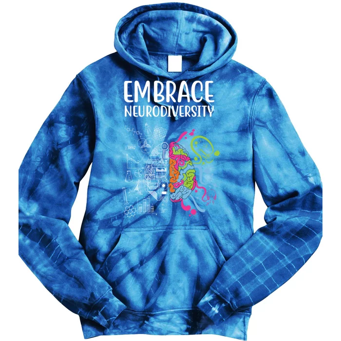 Embrace Neurodiversity Colorful Brain Tie Dye Hoodie