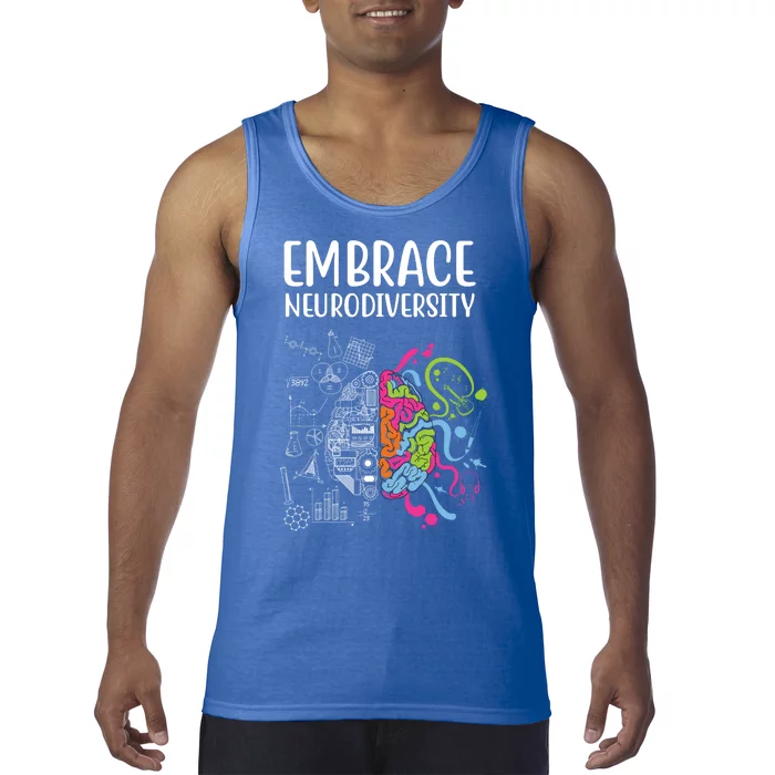 Embrace Neurodiversity Colorful Brain Tank Top