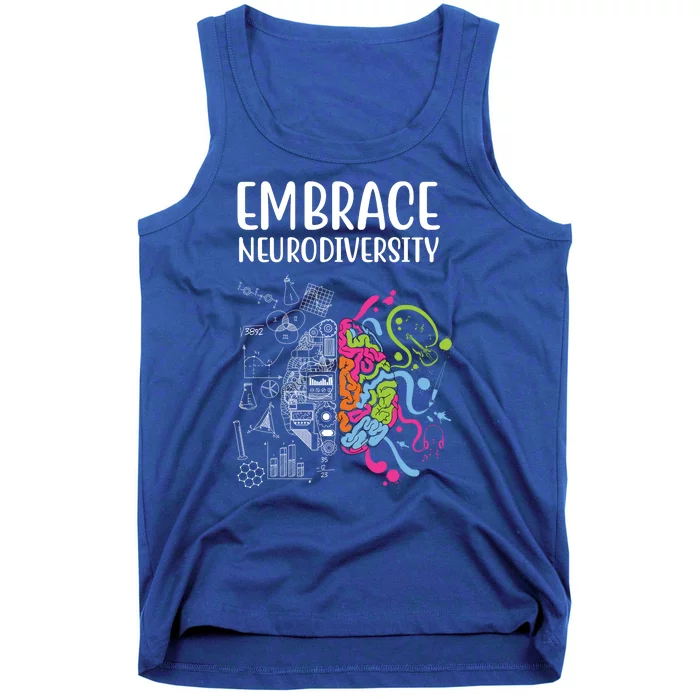 Embrace Neurodiversity Colorful Brain Tank Top