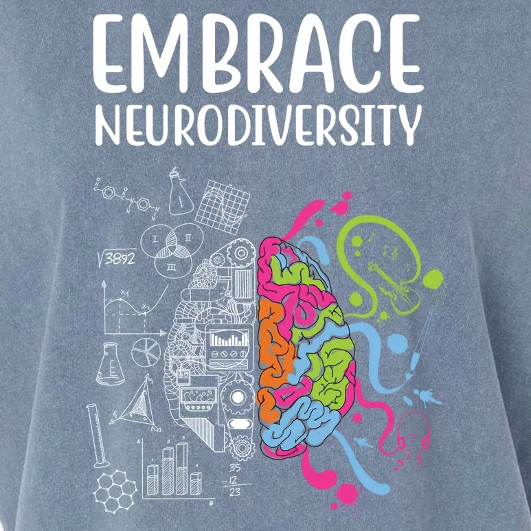 Embrace Neurodiversity Colorful Brain Garment-Dyed Women's Muscle Tee