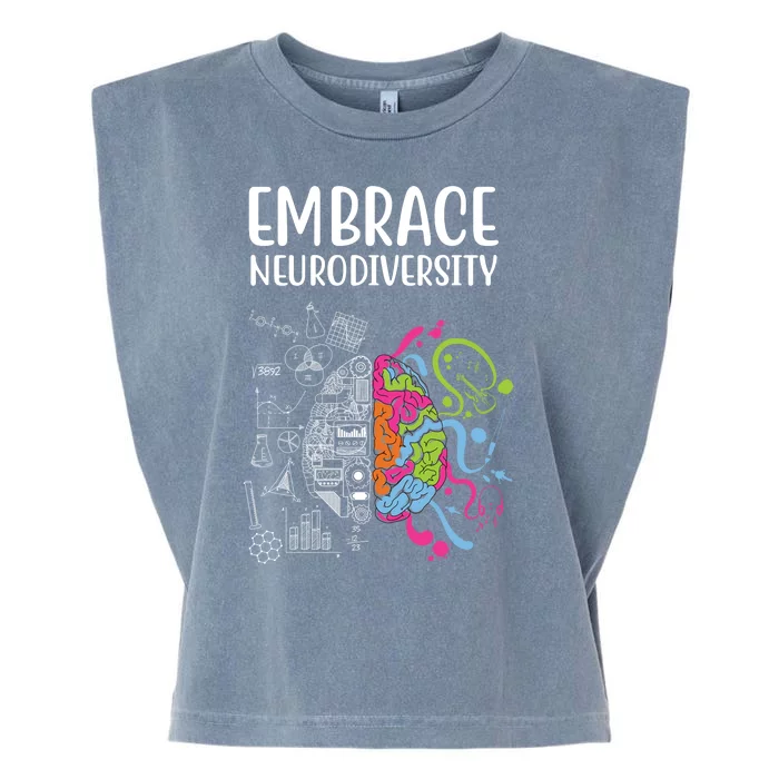 Embrace Neurodiversity Colorful Brain Garment-Dyed Women's Muscle Tee