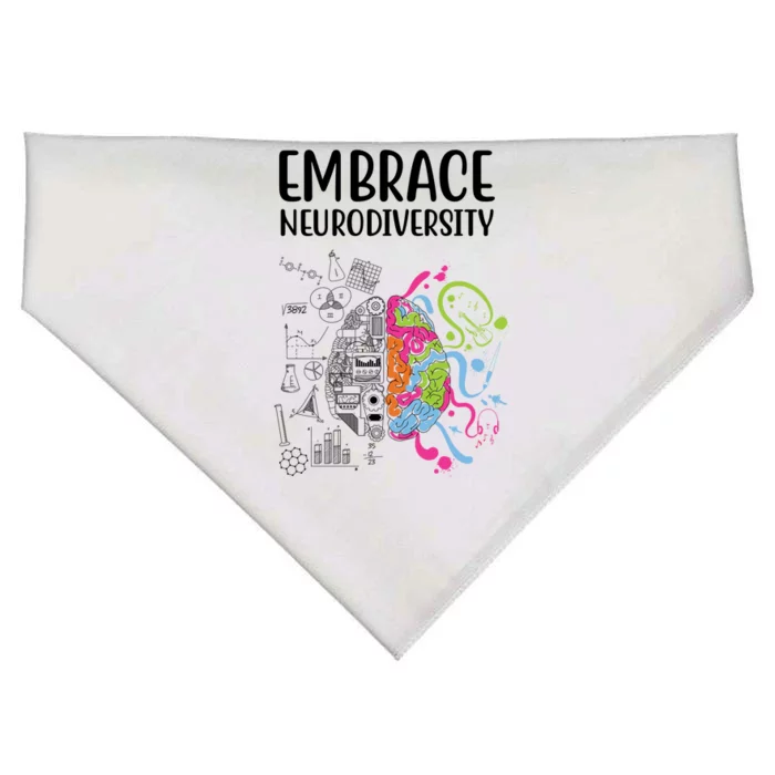 Embrace Neurodiversity Colorful Brain USA-Made Doggie Bandana