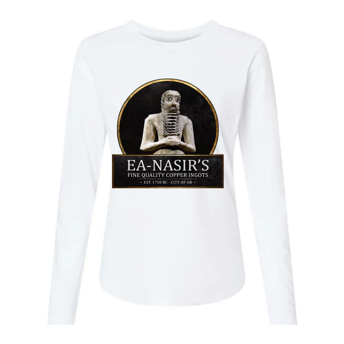 Ea NasirS Copper Ingots Funny Bronze Age History Meme Womens Cotton Relaxed Long Sleeve T-Shirt