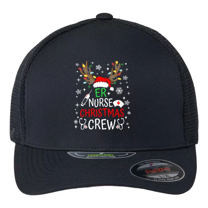 Er Nurse Crew Reindeer Christmas Nursing Squad Group Xmas Gift Flexfit Unipanel Trucker Cap