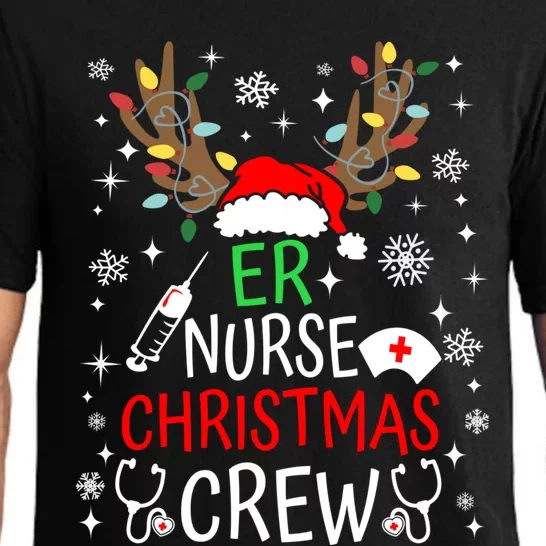 Er Nurse Crew Reindeer Christmas Nursing Squad Group Xmas Gift Pajama Set