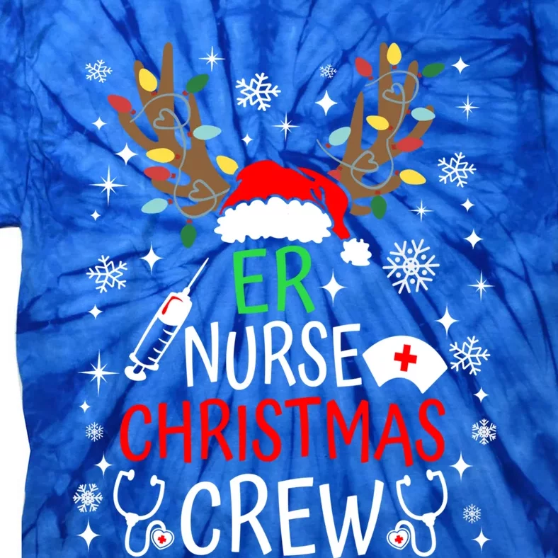 Er Nurse Crew Reindeer Christmas Nursing Squad Group Xmas Gift Tie-Dye T-Shirt