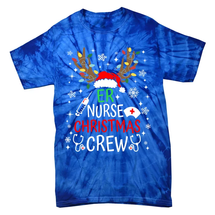 Er Nurse Crew Reindeer Christmas Nursing Squad Group Xmas Gift Tie-Dye T-Shirt