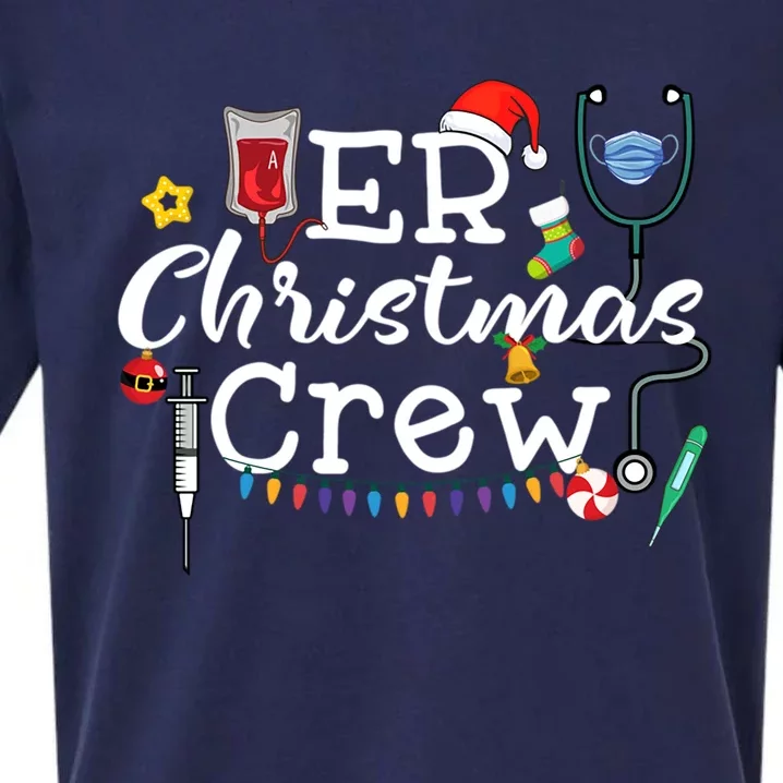 Er Nurse Christmas Crew Gift Sueded Cloud Jersey T-Shirt