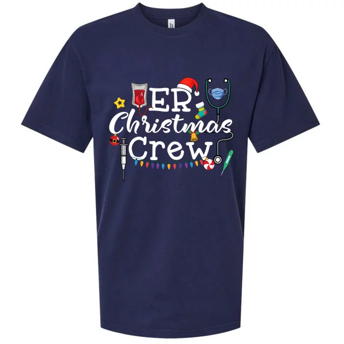 Er Nurse Christmas Crew Gift Sueded Cloud Jersey T-Shirt