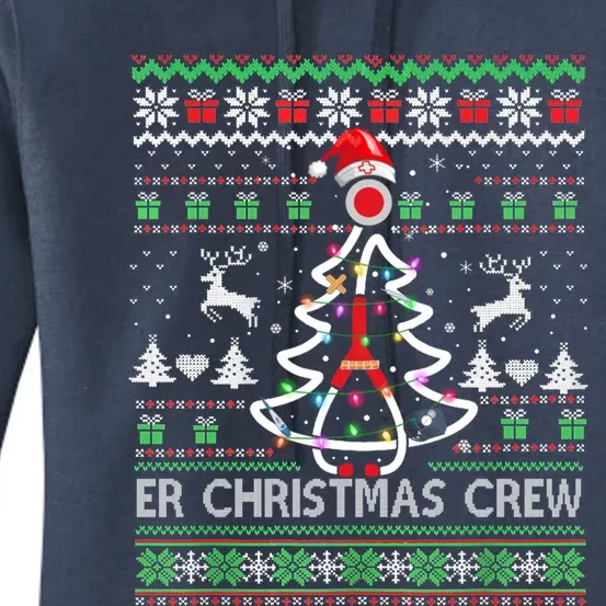 Er Nurse Christmas Crew Emergency Room Icu Nursing Squad Gift Women's Pullover Hoodie