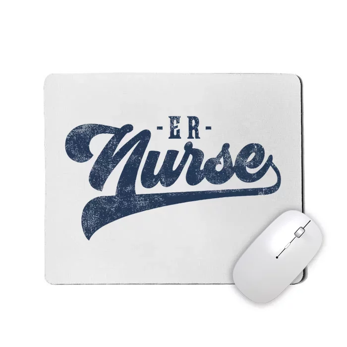 ER Nurse Cute Vintage Graphic Emergency Room Nurse Mousepad