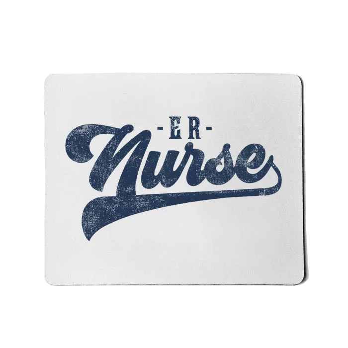 ER Nurse Cute Vintage Graphic Emergency Room Nurse Mousepad