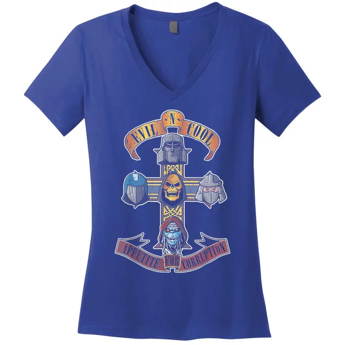 Evil N Cool Appetite For Corruption Women's V-Neck T-Shirt