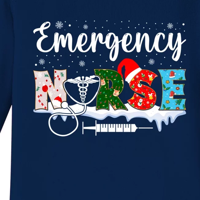 Emergency Nurse Christmas Er Nursing Practitioner Xmas Nurse Gift Baby Long Sleeve Bodysuit