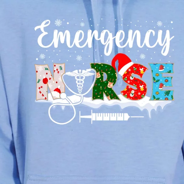 Emergency Nurse Christmas Er Nursing Practitioner Xmas Nurse Gift Unisex Surf Hoodie