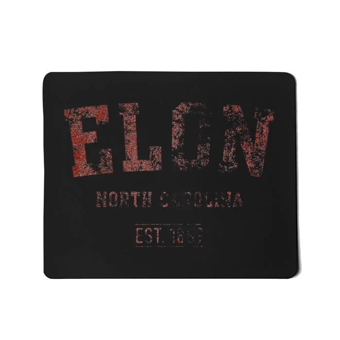 Elon North Carolina Distressed Text Sport Style Mousepad