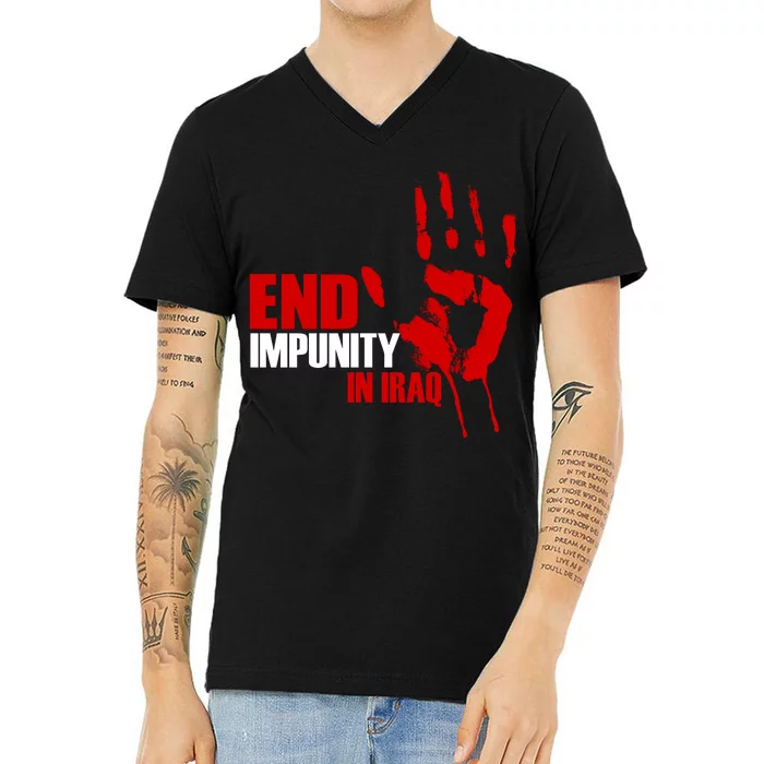 End Impunity In Iraq V-Neck T-Shirt