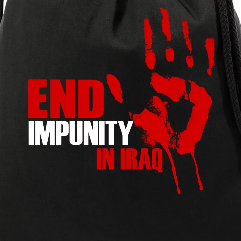 End Impunity In Iraq Drawstring Bag