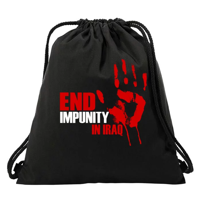 End Impunity In Iraq Drawstring Bag