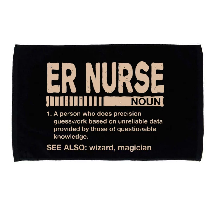 ER Nurse Definition Funny Emergency Nurse Humor Trauma Nurse Microfiber Hand Towel