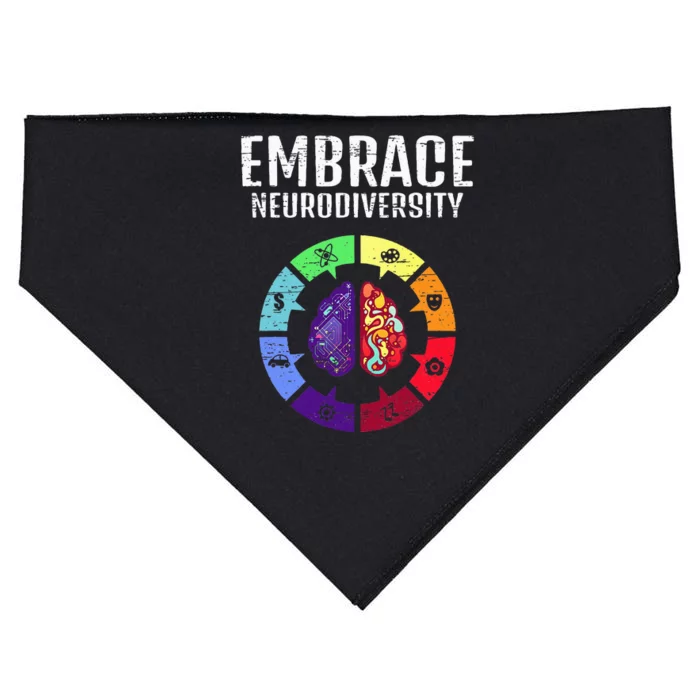 Embrace Neurodiversity Differences Brain Science Students USA-Made Doggie Bandana