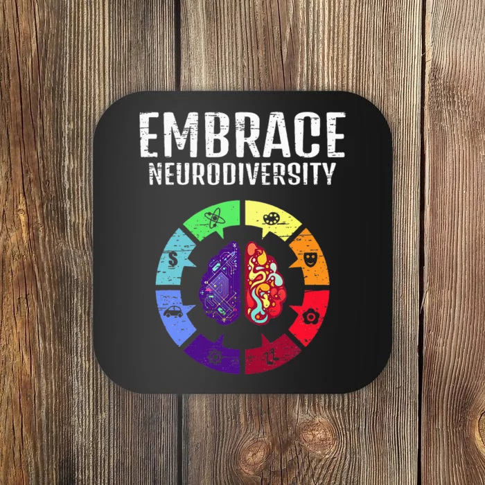 Embrace Neurodiversity Differences Brain Science Students Coaster