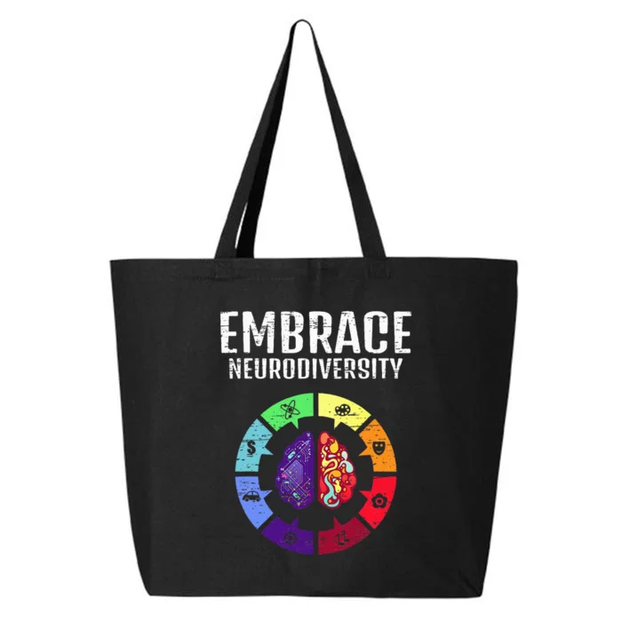 Embrace Neurodiversity Differences Brain Science Students 25L Jumbo Tote