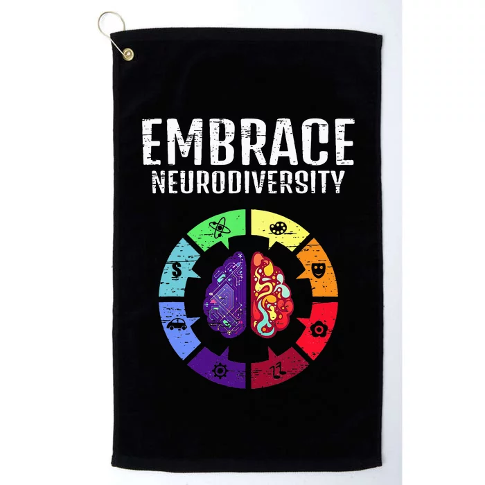 Embrace Neurodiversity Differences Brain Science Students Platinum Collection Golf Towel