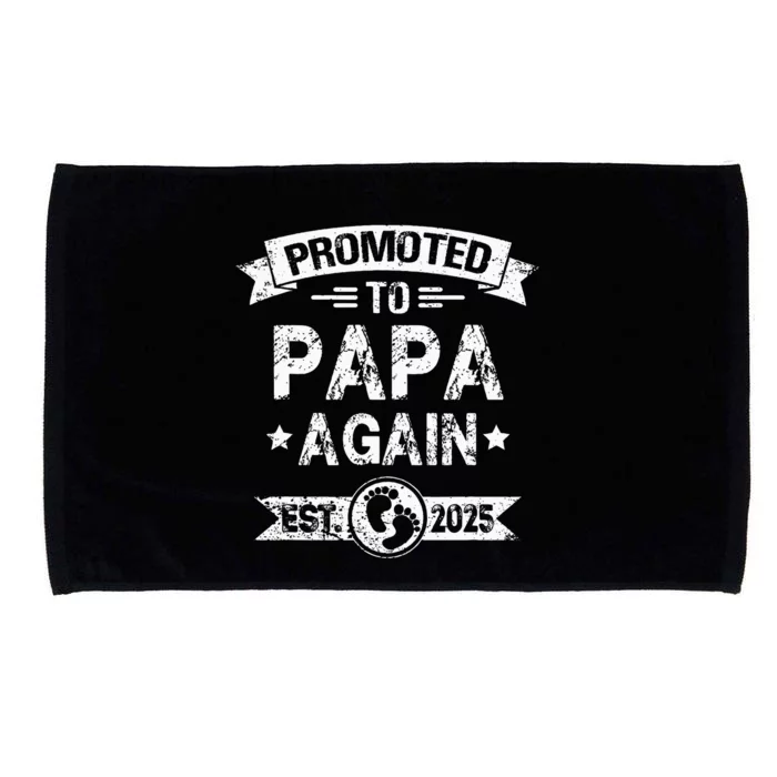 Expecting New Dad Promoted To Papa Again Est. 2025 Microfiber Hand Towel