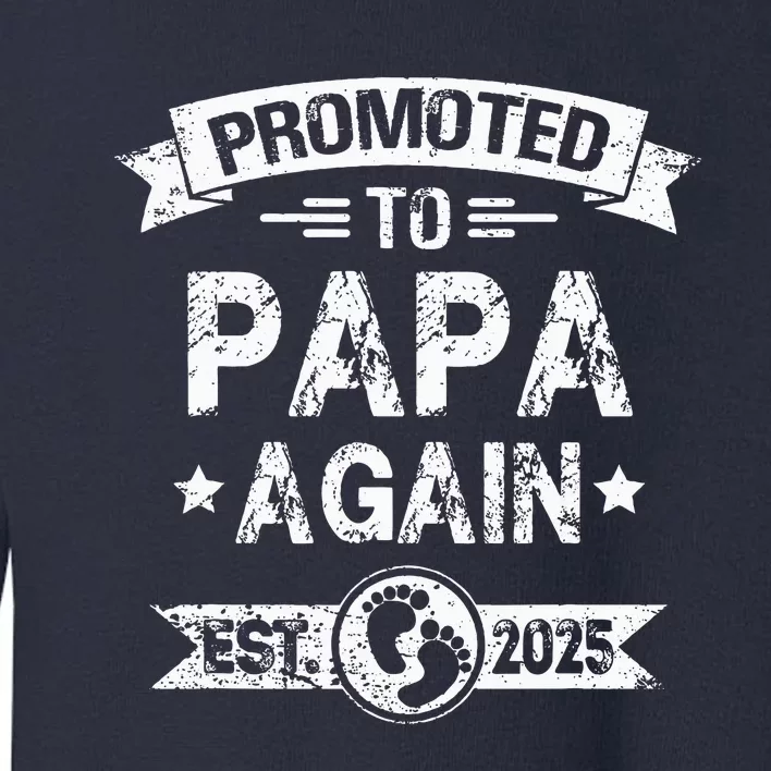 Expecting New Dad Promoted To Papa Again Est. 2025 Toddler Sweatshirt